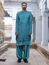 Vastramay Men's Sea Green Combo Set With Dupatta
