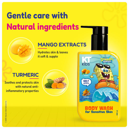 Kt Kids Gift Set Body Care For Boys & Girls 3 Years Soft Body Wash Lotion Body Sunscreen Mosquito Spray Yellow Gift Bag FREE Keychain