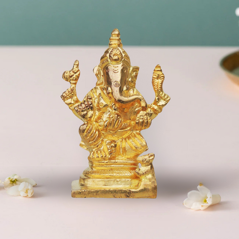 Brass Ganesh Ji God Idol Statue 0.41Kg