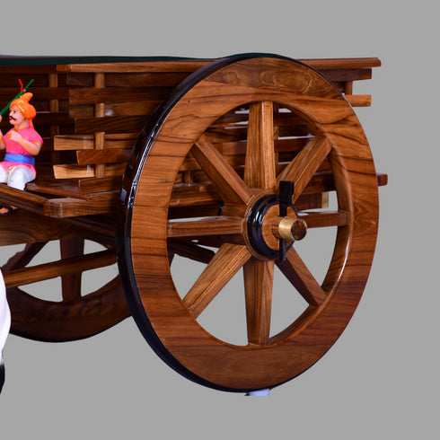 Handcrafted Teak Wood Bullock Cart Teapoy