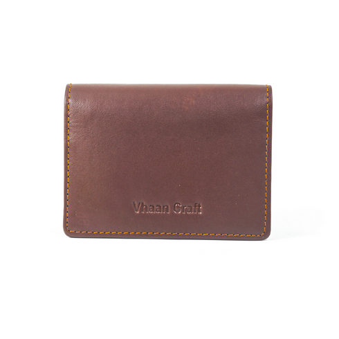 Vhaanfootwear Premium Leather Card Holder with Protective Cover by Vhaan Tan