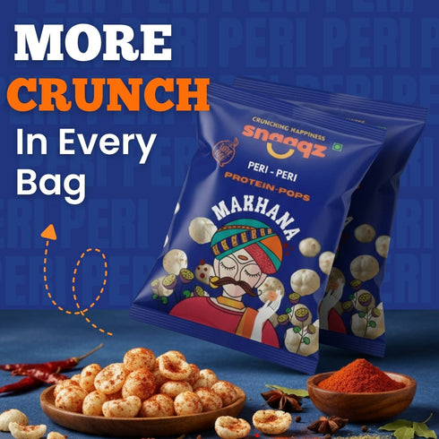 Snaaqz Roasted and Flavoured Makhana | Peri Peri Makhana (Pack of 3)