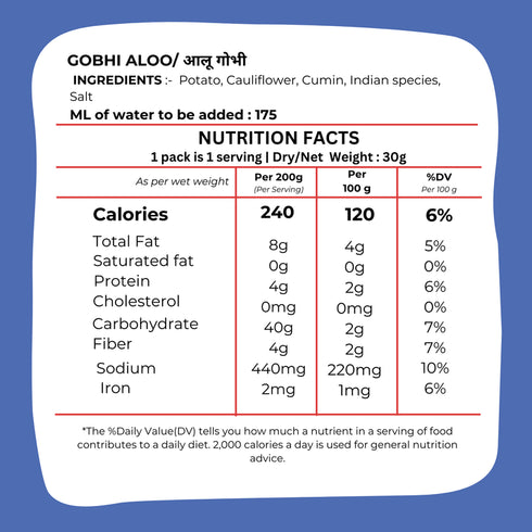 Drym foods Gobhi Aloo