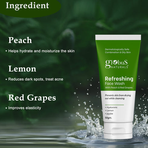 Refreshing Face Wash with Peach & Red Grapes