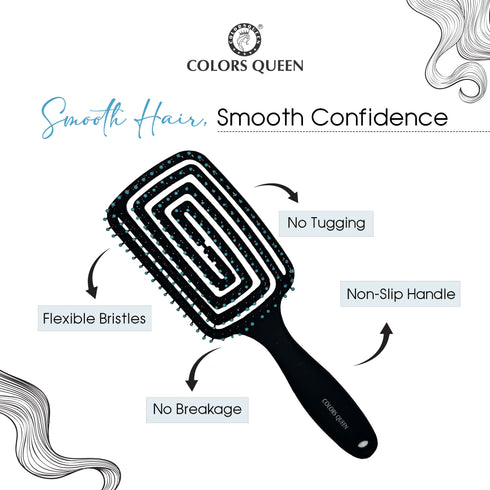 Colors Queen Rectangular Hair Brush | 1 PC