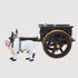 Handcrafted Dark Brown Teak Wood Bullock Cart with Bulls & Farmer