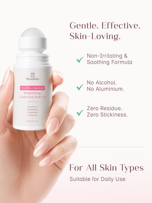 Seoulskin 5% AHA + Kojic Acid Brightening Underarm Roll On