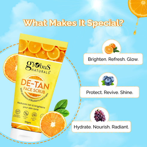 Globus Naturals De Tan Face Scrub