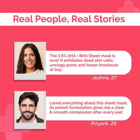 The Derma Co 1.5% AHA + BHA Sheet Mask
