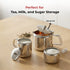 Vinod Stainless Steel 3 Piece Medium Tea Pot Set 750 ml Tea Pot 250 ml Milk Pot and 250 ml Sugar Pot Highest Grade Steel Mirror Finish Rust Free