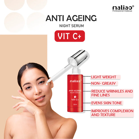 Maliao VIT C+ Anti Ageing Night Serum