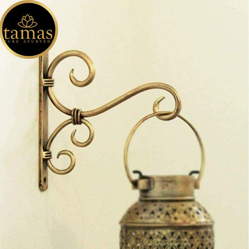 Tamas Brass Wall Mount Bird Feeder & Houses Planters Lanterns Wind Chimes Hanging Baskets (Golden Brown)