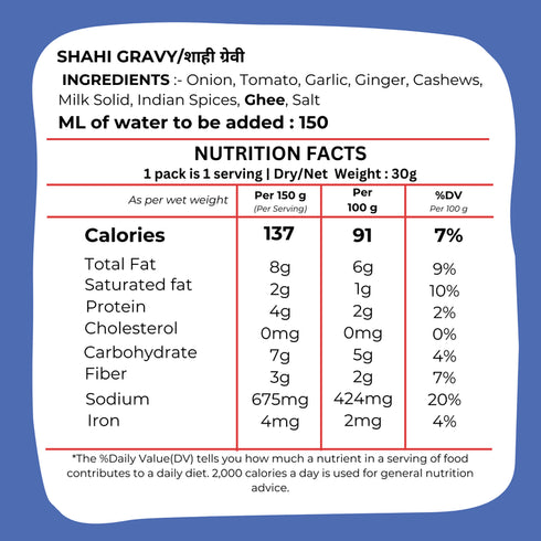 Drym foods Shahi Premix Gravy