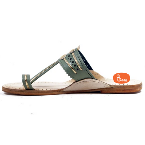 Vhaanfootwear Grey Ladies Kolhapuri Chappal