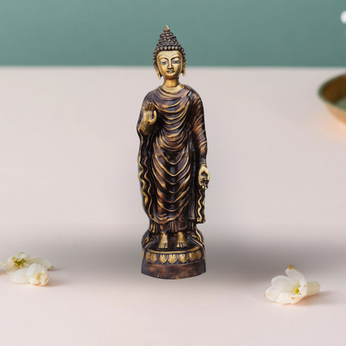 Brass Standing Budha Statue 10.38Kg
