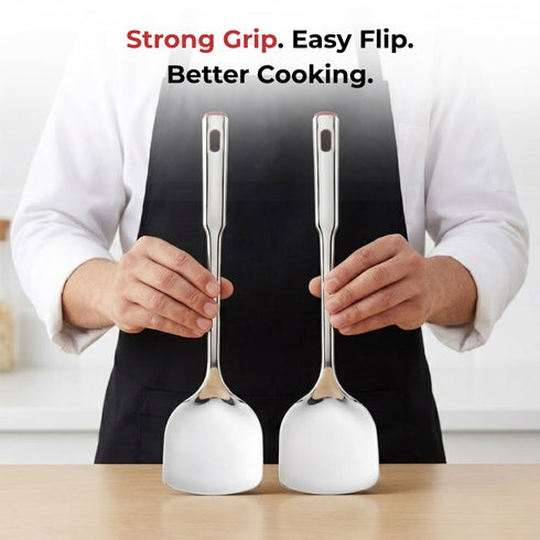 Vinod Stainless Steel Queens Palta Spatula Heavy Gauge Steel Easy to Clean Dishwasher Safe Rust Free No 1