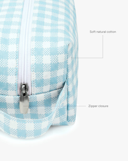 Ecoright Gingham (Blue) Travel Pouch