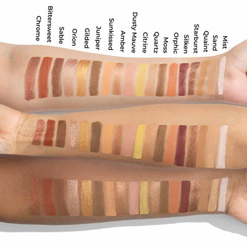 Praush Omni Nude Eyeshadow Palette + Eye Brush Set (15 pcs) Bundle