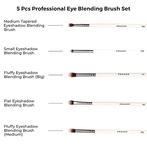 Praush 5 Pcs Professional Eye Blending Brush Set