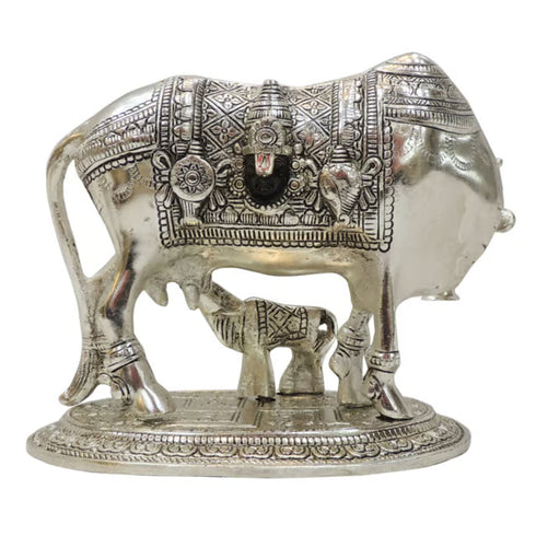 Aluminium Showpiece Cow Statue - 8*4.7*6 Inch
