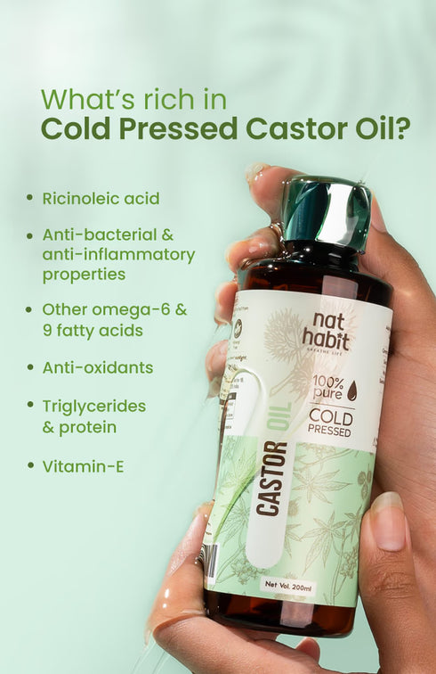Nat Habit Pure Cold Pressed Castor Oil 200ml