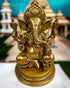 Tamas Brass Ganesha Statue/Idol(Golden)