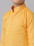Ramraj Cotton Boys Yellow Kurta with Cream Elastic Panchakacham Combo FS1