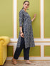 Vasthrlay Women Blue Printed Straight Kurtas