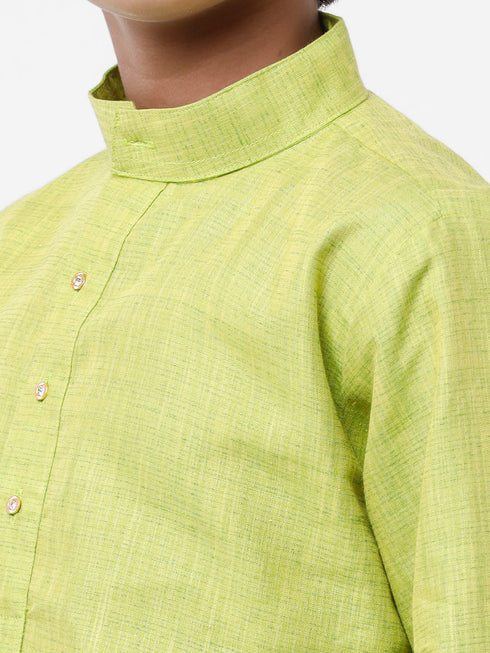 Ramraj Cotton Boys Fantastic Kurta & Cream Dhoti Set Green FS2