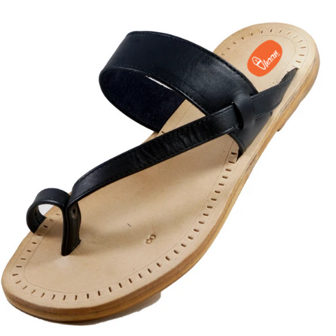 Vhaanfootwear Single wadi Gandhi Design soft leather Kolhapuri chappal for men