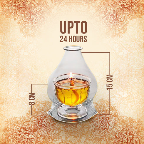 Akhand Diya Made of Borosilicate Glass.