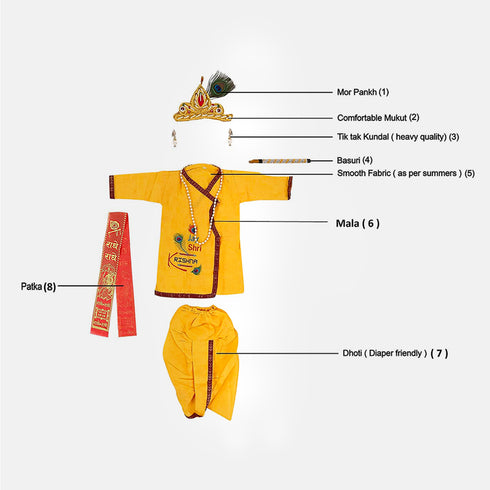 Raj Fancy Dresses Radha and Krishna Cotton| Embr Janmashtami Mythological Character Costume