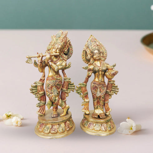Brass Radha Krishna God Idol Statue 6.12Kg