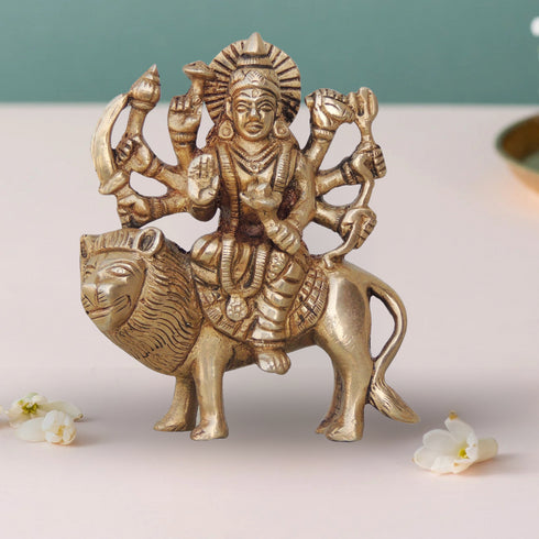 Brass Goddess Durga Superfine Idol 0.492Kg
