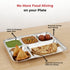 Vinod Stainless Steel 5 Compartment Plate with Square Edges Lunch and Dinner Plate Bhojan Thali High Quality Steel Rust Free Pack of 2