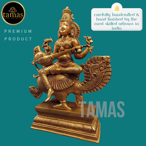Tamas Brass Saraswati Maa Statue