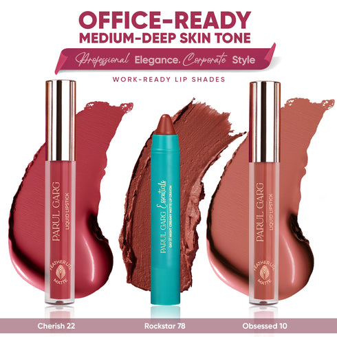 Parul Garg Beauty Office-Ready Lipstick Pack: Medium to Deep Skin Tones