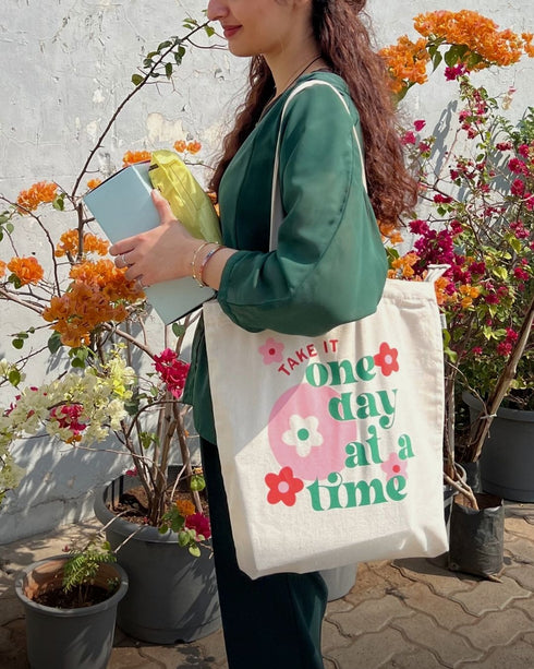 Ecoright Blooming Zipper Tote Bag
