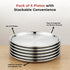 Vinod Stainless Steel Two Tone German Bogi Dish Set of 6 18.5 cm Serving Dish Salad Plate Snack Plate Mirror Finish