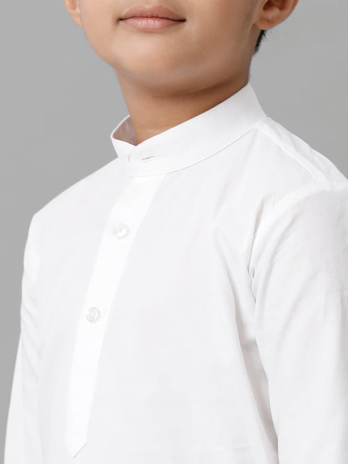 Ramraj Cotton Boys Cotton Full Sleeves White Kurta