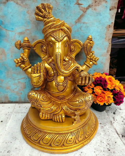 Tamas Brass Lord Ganesh Idol for Good Luck Statue/Idol