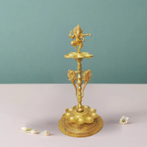 Brass Ganesh Oil Lamp Deepak 1.96Kg