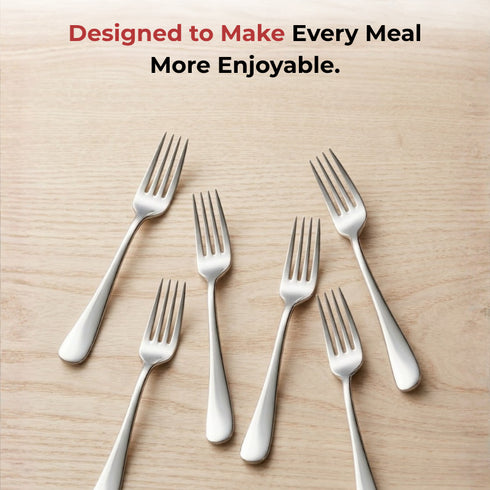 Vinod Decora Stainless Steel Dinner Fork Set of 12 Piece Heavy Gauge Steel Mirror Finish Rust Free Tough Strong and Durable