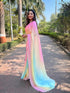 Vasthrlay Multi Satin Georgette Plain Saree