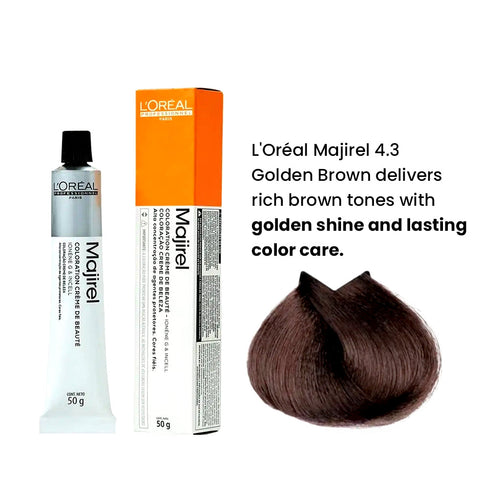 L'Oreal Professionnel Majirel 4.3 Brown With Intense Gold Permanent Hair Colour 50ml