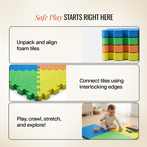 Wiselife Interlocking Play Mat for Kids & Babies