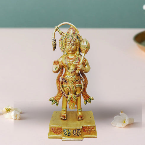 Brass Hanuman Statnding Statue 2.225Kg