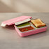 Vinod Stainless Steel Tiffin 3 Compartment Pink Airtight Silicone Sealed Lid Insulated Food Grade Steel Secure Side Clips