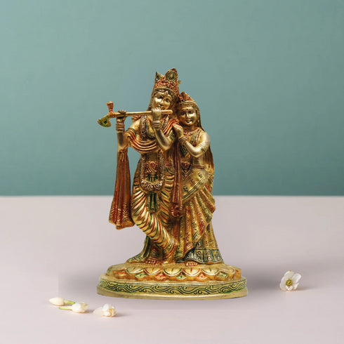 Brass Radha Krishna God Idol Statue 2.52Kg