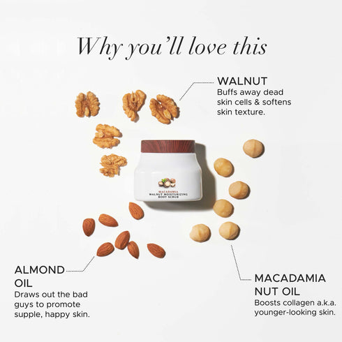 PureSense Macadamia Moisturising Almond & Walnut Body Scrub | From the makers of Parachute Advansed